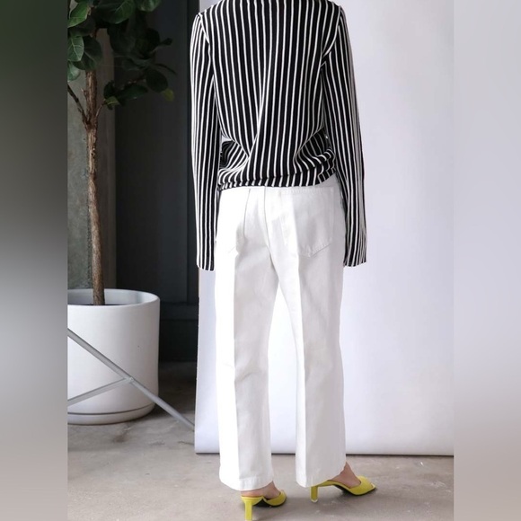 Christian Wijnants Pelanac Cropped Wide Leg Trousers - White Denim, Size 8 - Picture 14 of 15